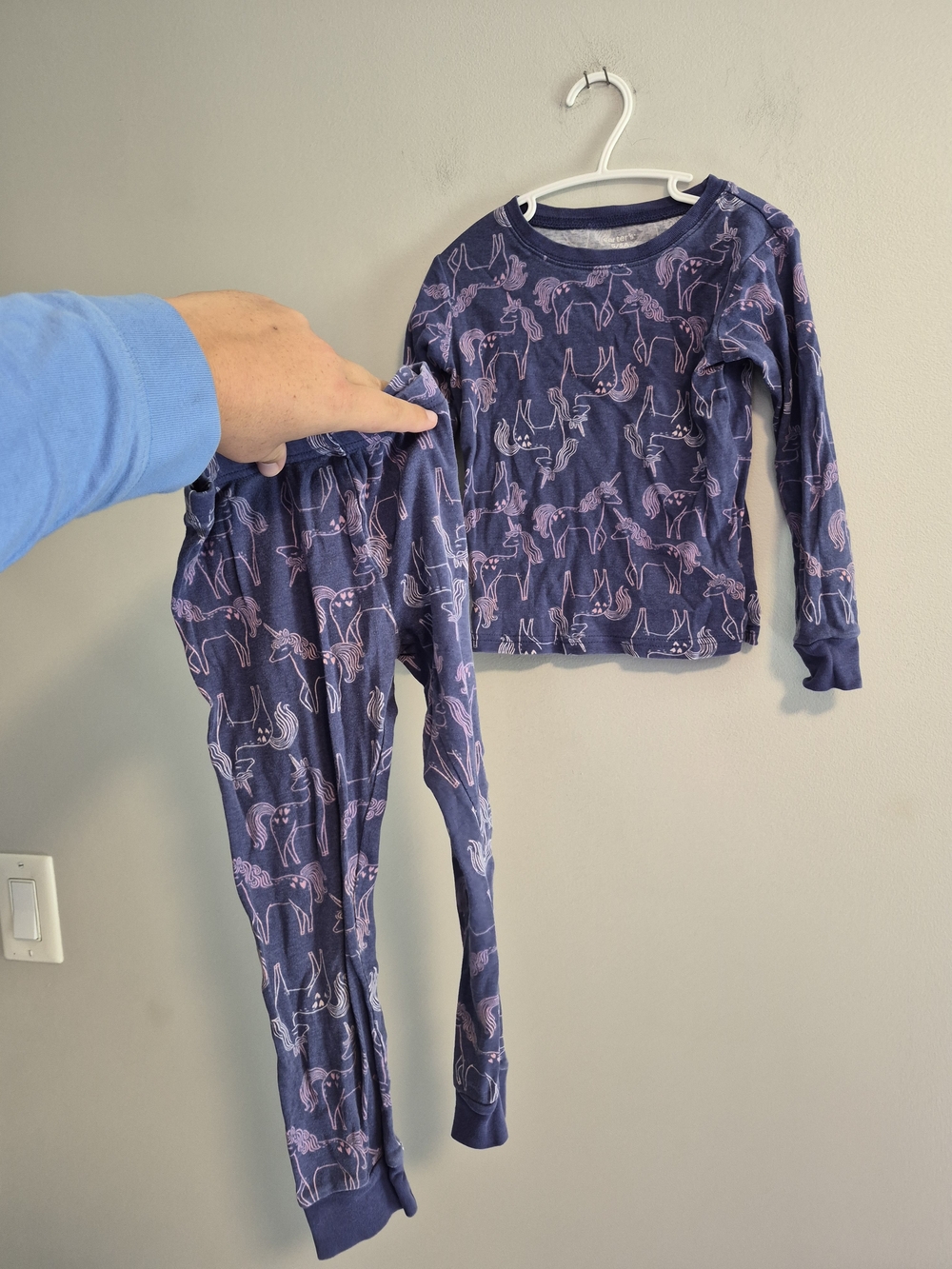 Carter's Girls 5 Purple Unicorn 2pc Pajama Sleep Set Long Sleeve Shirt & Pants